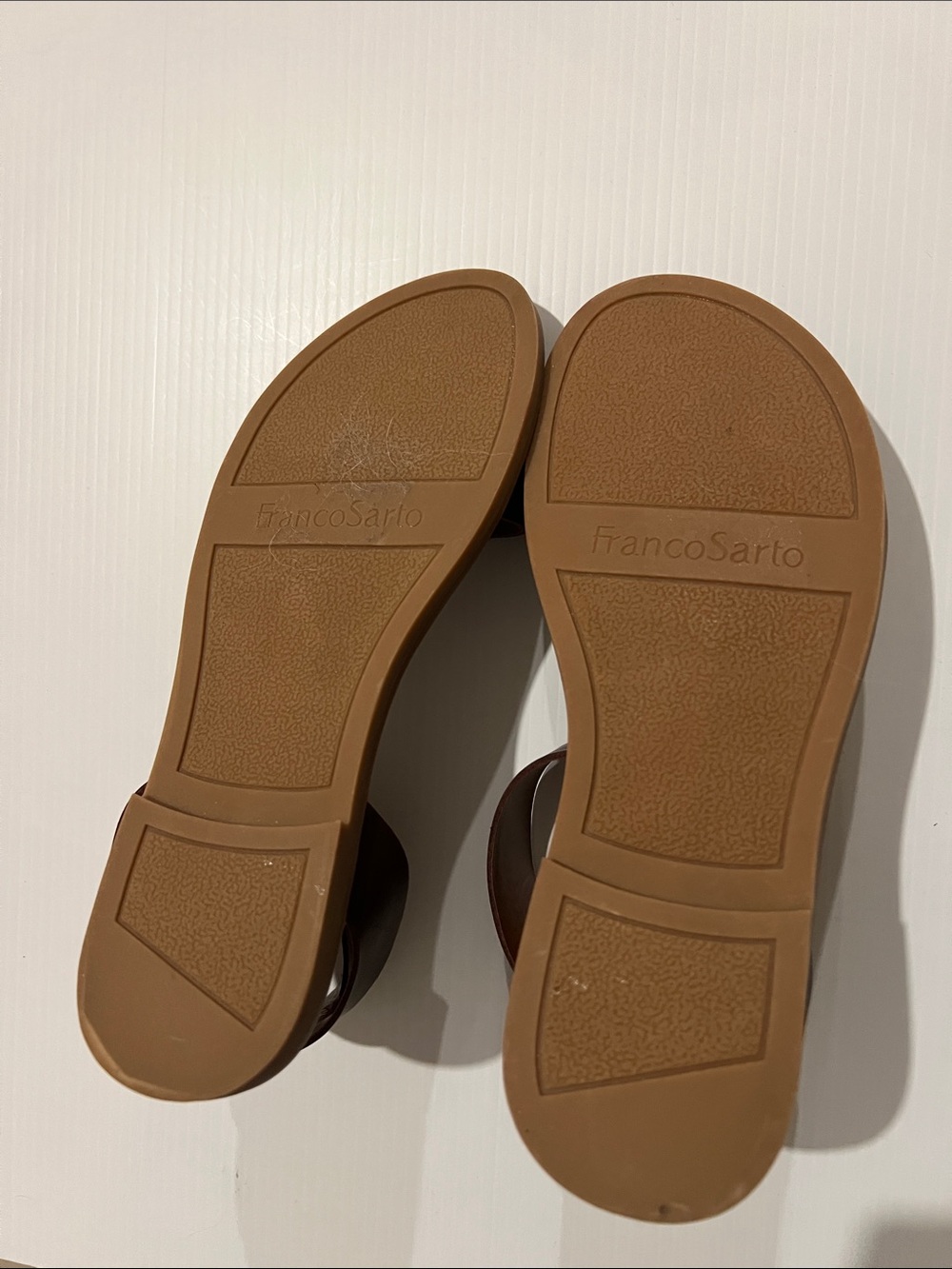 NEW - Franco Sarto Dark Brown Leather Ankle-Strap Sandals - Picture 6 of 6